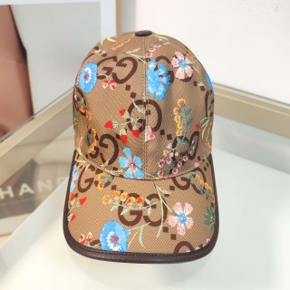 TBkicks GU*CC1 Embroidered Print Hat Brown Flower