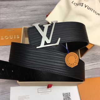 TBkicks LOU1S VU1TTON Dimension Reversible Belt Black & Silver 4.0CM