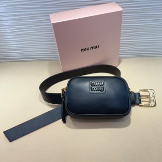 TBkicks MiuMiu Leather Designer Belt with Big Buckle Black 3.0CM