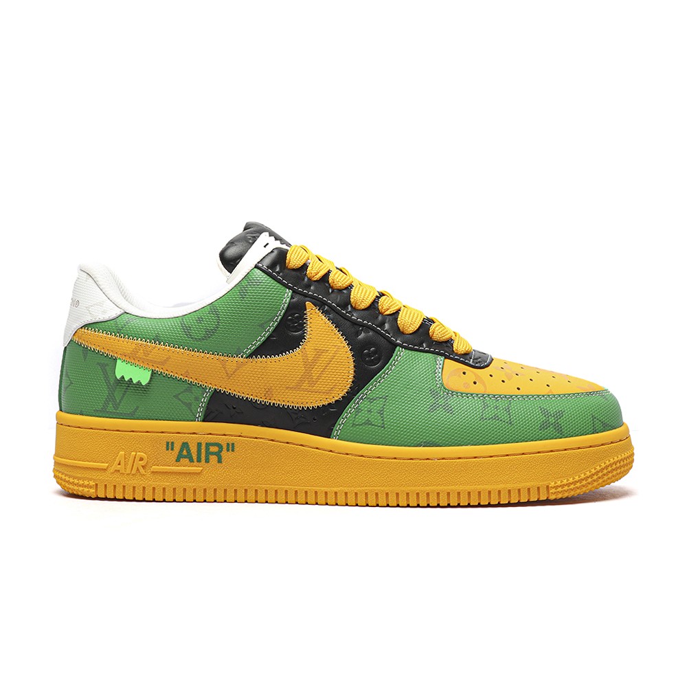 TBkicks Lou1s Vu1tton Nike Air Force 1 Low By Virgil Abloh Yellow Green