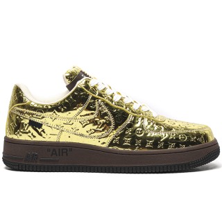 TBkicksLou1s Vu1tton Nike Air Force 1 Low By Virgil Abloh Metallic Gold