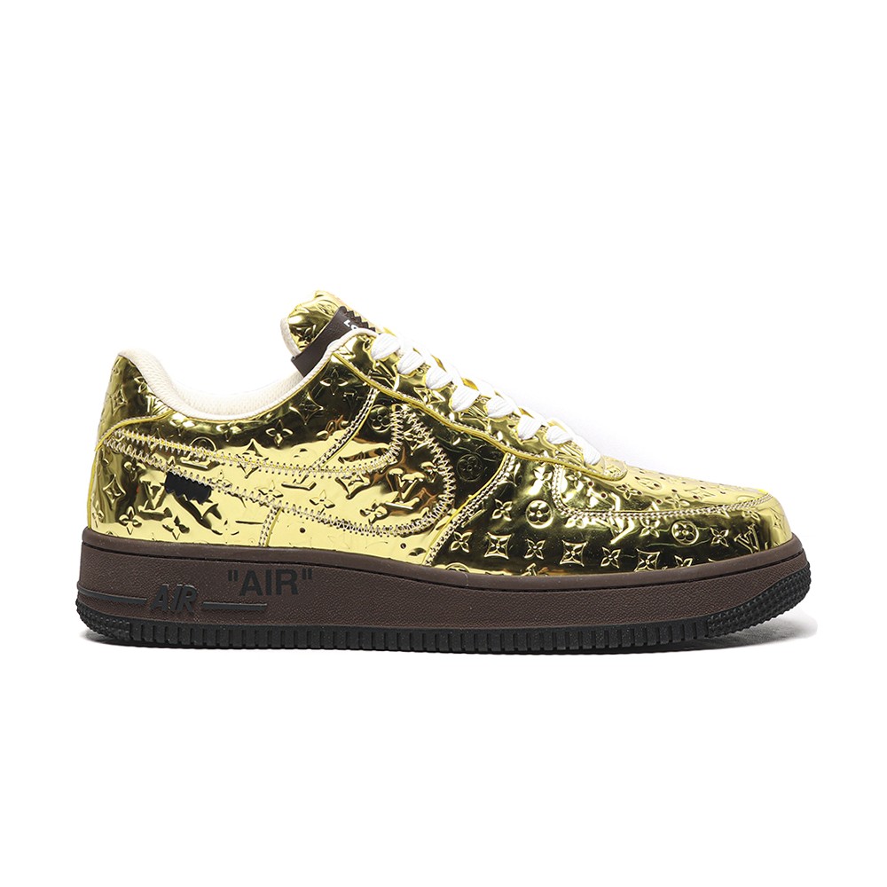 TBkicksLou1s Vu1tton Nike Air Force 1 Low By Virgil Abloh Metallic Gold
