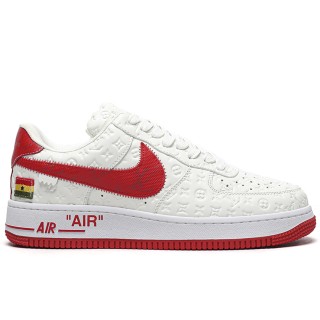 TBkicksLou1s Vu1tton Nike Air Force 1 Low By Virgil Abloh White/Red