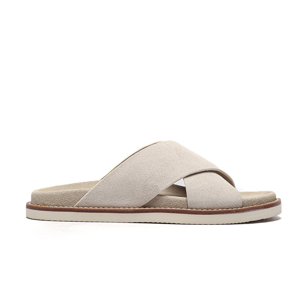 TBkicks TBkicks Brunello Cucinelli Sued Slides Nude