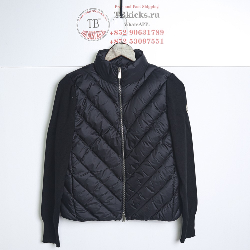 TBKicks Moncler Padded Knit Patchwork Down Jacket Black