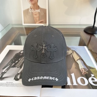 TBkicks Chr0me Hearts Dark Grey Triple Cross Embroidered Baseball Cap