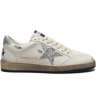 TBkicks Golden G00se Ball Star Silver Glitter Star White Sneakers