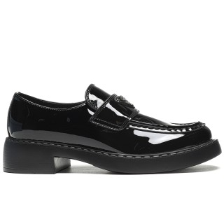 TBkicks Pr*da Chocolate Patent Leather Loafers Black