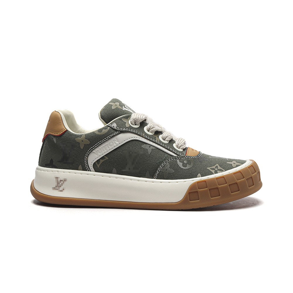 TBkicks Lou1s Vu1tton Tilted  Sneaker "Khaki / Olive Monogram Canvas"