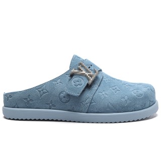 TBkicksLou1s Vu1tton Easy Mule Slide Baby Blue Suede Monogram