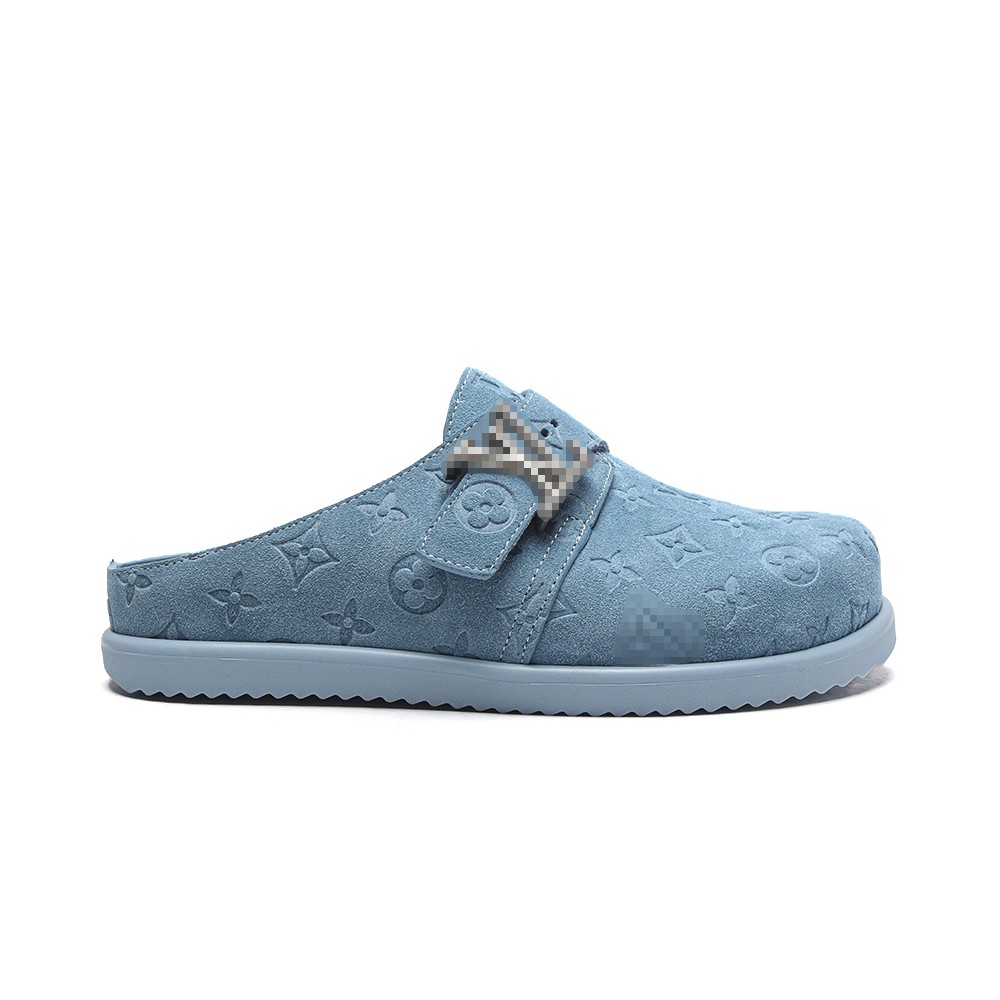 TBkicksLou1s Vu1tton Easy Mule Slide Baby Blue Suede Monogram